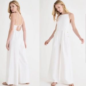 NEW WITH TAGS SPLENDID Rachel Love Sailor Jumpsuit white Size Large Open back